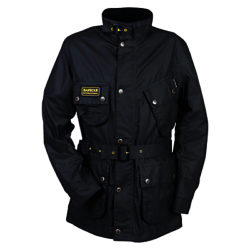 Barbour International Slim Waxed Jacket, Black